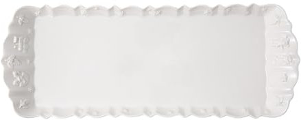 Villeroy & Boch – Toy's Delight Royal Classic Vassoio per Dolci e Torte Bianco, Lavabile in Lavastoviglie, Adatto per Microonde, Piatto Torta Natale, Vassoio Torta Rettangolare, Porcellana Premium