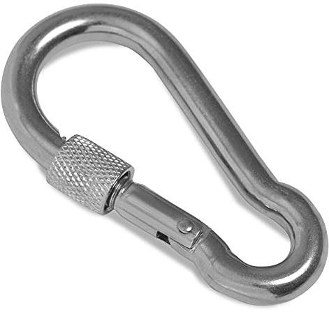 HEAVYTOOL Feuerwehr Karabinerhaken mit Schraube Edelstahl V4A (50x5mm 60x6mm 80x8mm 100x10mm) AISI316 NIRO INOX