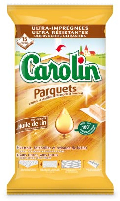 Carolin - Toallitas para suelos de parquet vitrificados y laminados (15 unidades)