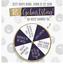bsb Lustige Geburtstagskarte Geburtstagswünsche 18. Geburtstag - Umzugskarten - Drehrad - Goldumschlag