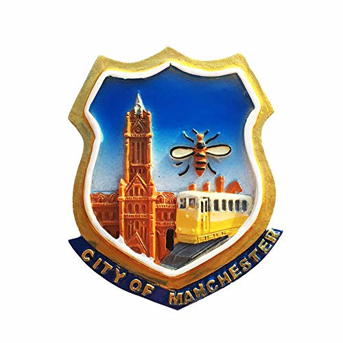 Manchester England 3D-Kühlschrankmagnet, Souvenir, Geschenk, handgefertigt, Heim- und Küchendekoration, Manchester Kühlschrankmagnet-Kollektion