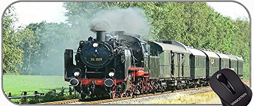 YENDOSTEEN Pad Mouse da gioco con bordi cuciti, pistole Armi Armi Steam Locomotive Grande tappetino da gioco