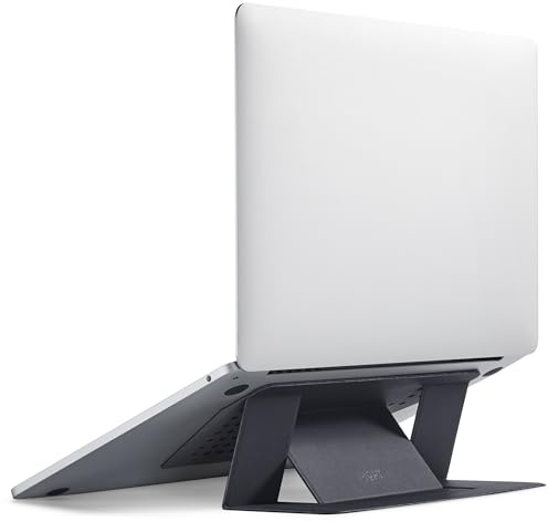 MOFT Laptop Ständer, Faltbarer Laptopständer Notebook Ständer mit 2 einstellbaren Winkeln, Haltung Verbessern, Kompatibel mit MacBook Air, MacBook Pro 11''-16'', Selbstklebender - Schwarz