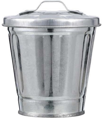 1Pc Mini Desktop Trash can Cute Iron Wastebasket for Office Bathroom Kitchen Silver Storage Bin for Paper Waste