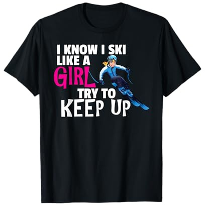 T-shirt da sci per ragazze e donne Sci Shirt per sciatori Maglietta