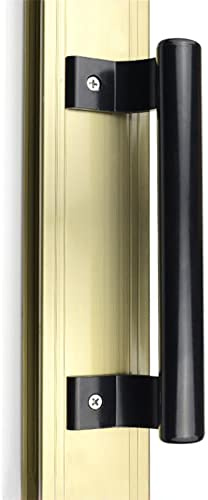 WANLIAN-Manija puerta corredera aleación aluminio manija la puerta corredera vidrio balcón manija puerta baño manija puerta armario manija moderna metal puerta (negro)