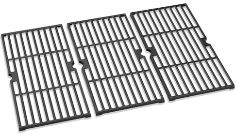 Denmay 43 x 63 cm Gusseisen Grillrost für Charbroil, Enders Boston 3, Enders Monroe 3 Pro, Landmann Triton 3&4, Profi Cook PC-GG 1058/1059, für Barbecook Siesta 310, Outdoorchef, Broil King, 3 Stück