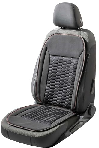 Walser Auto-Sitzauflage Valtteri, Universelle PKW-Sitzauflage schwarz/rot, Auto-Sitzaufleger Sportoptik, Auto-Sitzschoner Vordersitze