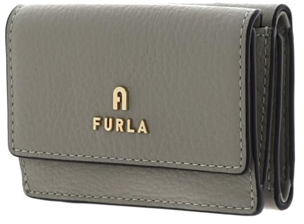 Furla Leder Geldbörse Vitello St. Eracle Compact Wallet Marmo C hellgrau