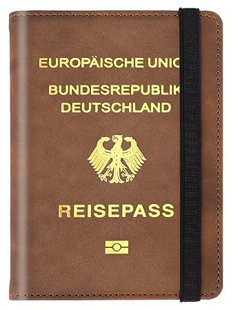 NANXJIUR Reisepasshülle, Passabdeckung, Passhalter Premium PU Leder Reisepass Wallet RFID Blockierende Passabdeckung Hülle Reisedokumente Organisatorinhaber für Frauen und Männer (Braun)