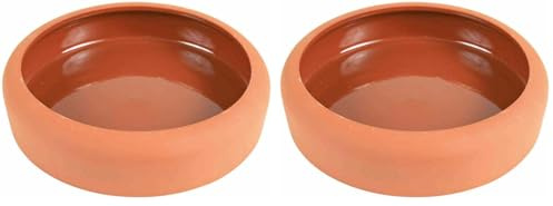 Trixie 60673 Keramiknapf mit abgerundetem Rand, 600 ml/ø 19 cm, Terracotta (Packung mit 2)