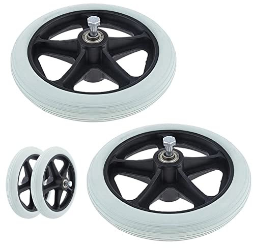 ANSNOW Rollstuhl-Vorderräder, Ersatzteile Für Rollstuhl-Vorderräder, Solides, Festes Profil Für Leichteres Rollen, Für Den Austausch Von Rollstühlen/Elektrorollstühlen/Gris/6 Zoll/15 cm