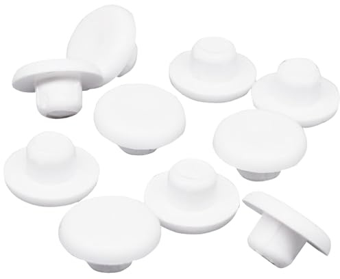 SKIR'CO (20 st) vita hålpluggar i plast 4 mm, borrhålskyddskåpor, möbelhålplugg, skruvhålspluggar