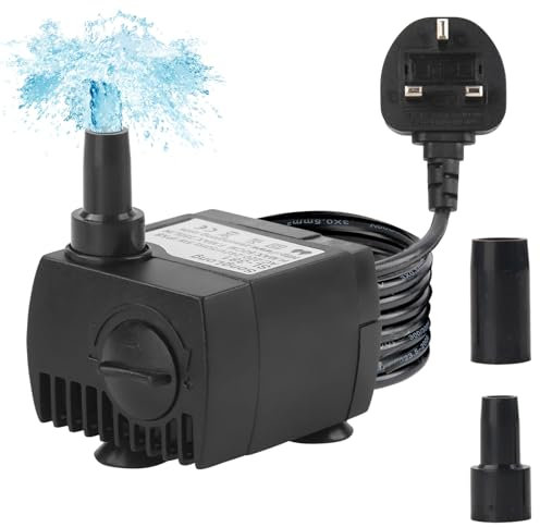 Discoball Mini Water Pump 350L/H 4W Ultra Quiet Adjustable Water Flow Fish Tank Submersible Water Pump Small Aquarium Pump with 2m/6.5ft Power Cord for Pet Fountain Water Pump for Water Feature