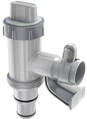 Wartungshahn/Absperrhahn für Pools mit 32mm 38mm Schlauchanschluss, Pool Schlauchadapter mit Schlauch Halter, Pool Zubehör für Oberirdische Pools und Poolpumpen (1 Stück)