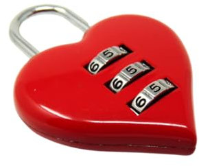 Lucchetto a combinazione Love - Lucchetto a combinazione a forma di cuore con codice | robusto ed elegante | ideale per borse, valigie, armadi e come lucchetto per San Valentino, matrimonio o come
