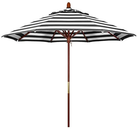 CAFIEDR Parasol de terrasse à rayures pour extérieur, pour piscine, jardin, plage, pelouse, grand parasol imperméable anti-UV, parasol de table de marché rond de 2,1 m,2.1m/6.8ft