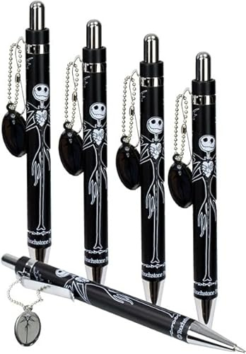 GIMSS Nightmare Before Christmas Jack Skellington Ballpoint Pens (Pack of 5) Official Licensed Fan Item Ballpoint Pen Set