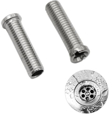 2 Stück Hohlschraube Spüle M12 x 45 mm Edelstahl Waschbecken Schrauben 45mm Hohlschraube für Siebkorbventile Spülbecken Sieb Schraube Abflusssieb Waschbecken Zubehör für Küchenspülen Siebkorbspülen