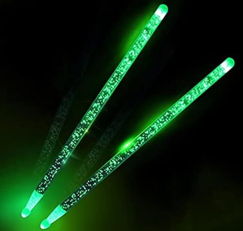 Drumsticks,Led Leuchten Trommelstock,Durable Acryl Drop-Shaped Drumsticks,Drumsticks Set Musikinstrumente Zubehörteile,Trommelstöcke,rutschfeste Drumsticks,leuchtende Drumsticks,Schlagzeugstöcke