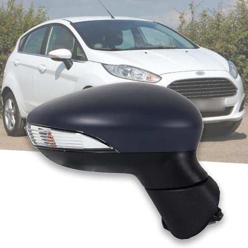 TiJeRa Auto Seitenspiegel für Ford Fiesta 2009-2017 MK7 MK8 2008-2012 Außenspiegel Mit Blinkleuchten Manuell Klappbar