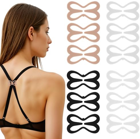BOHUIZ Bra Strap Holder Clips für Racerback, 12 Stück Bra Clips zu Machen Racerback, Anti-Rutsch-Bra Strap Holders für Rutschen, einstellbare Bra Strap Clips für Racerback