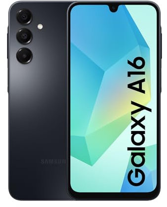 Samsung Galaxy A16 4G LTE, Teléfono Móvil Android, Pantalla 6,7 Super AMOLED, Múltiples Cámaras, Almacenamiento 128GB, Negro (Versión Española), Garantía del Fabricante 3 Años + 1 Año Extra
