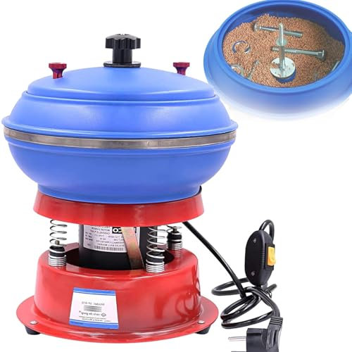 Buratto Vibrante Elettrico per Rocce Macchina Lucidatrice Piccole Parti Metalliche Lucidatrice a Tamburo Vibrante 220 V 8,per Giada E Agata,Argento,Oro,Ottone,Gemma