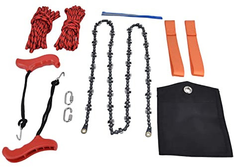 DUIMIMI Hand Rope Chain Saw 53 Inch Folding Pocket Chainsaw for Tree Trimming and Limb Cutting, Portable High Limb Rope Saw for Camping, Outdoor and Survival Use