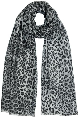 Caspar SC542 weicher Damen Schal mit exotischem Leo Muster Animal Print