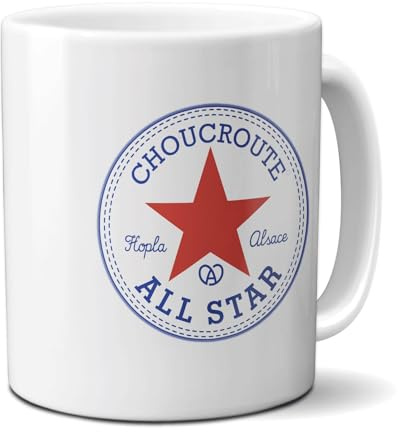 DECOHO - Mug en céramique Choucroute - All Star, 33 cl - Imprimé en France - Blanc