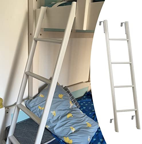 Échelle de lit superposé réglable en métal Blanc de 130 cm de Hauteur, échelle de Remplacement pour lit Double pour Camping-Car, Maison, dortoir, Camping-Car, Robuste et Facile à Installer (