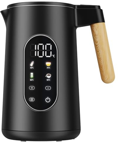 Electric Kettles 1.7L 40°C~100°C 13 Temperature Control Kettle LED Digital Touch Display with Keep Warm Function, 2000w 304 Stainless Steel Fast Boil Black Kettle, Dry Protection BPA Free Smart kettle