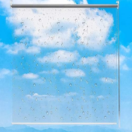 Persiana enrollable transparente impermeable de PVC con cadena lateral, aislamiento y protección contra el polvo para jardín, patio, balcón, baño, tamaño 180 x 80 cm
