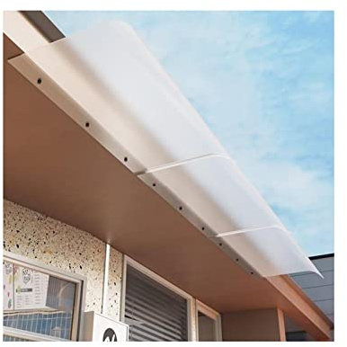 Toldo invisible para puerta arqueada, 50 x 350 cm, toldo exterior para jardín y patio, fácil de montar, elegante decoración de entrada de techo, acabado esmerilado, resistente a la intemperie
