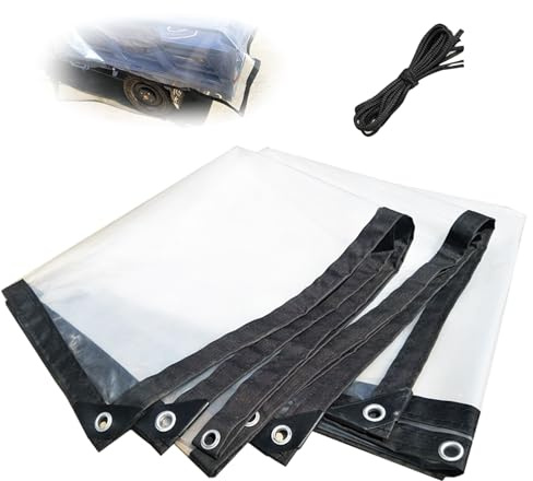 Lona transparente, 2 × 4 m, transparente, con ojales, cuerda, incluye lona impermeable, lona para tienda de campaña, protección contra la lluvia para plantas, invernadero, jardín, muebles, mascotas