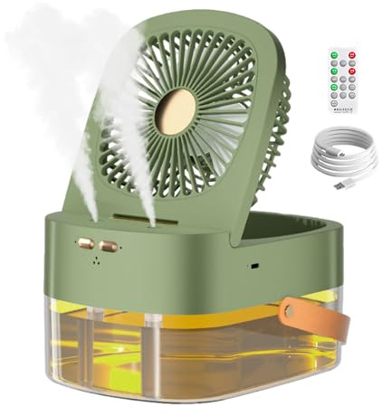 Genérico Ventilador Nebulizador De Mesa Con Control Remoto – Humidificador USB Agua Pulverizada, Tanque 2.5L, Múltiples Modos, Ideal Para Hogar, Oficina, Viajes Y Espacios Hasta 100m²