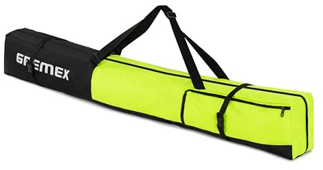 GREMEX Skitasche - Skisack für 1 Paar Ski - wasserdichte Skitasche - Robuster Leichte Ski Tasche - Ergonomisch Skisack - Skisack Alpinski - Kompakte Skisack Skitasche Alpin - Ski Zubehör