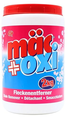 Tissue Expert Mäc Oxi Fleckenentferner 2 kg Dose, Waschkraftverstärker | Hochwirksames Sauerstoff Fleckensalz für alle Textilien, kraftvoller Fleckweg Reiniger, Pulver Zusatz für Bunt & Weißwäsche