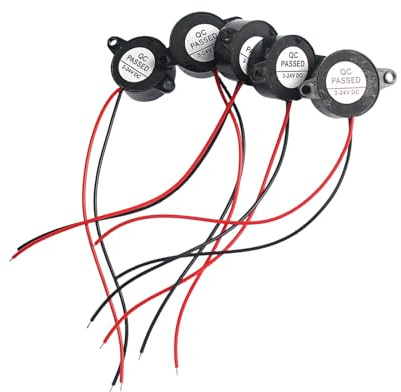 Lot de 5 alarmes haute puissance 85 dB 2 kHz ± 500 Hz - Convient pour les systèmes électriques automobiles - Usage industriel - Buzzer actif de qualité automobile