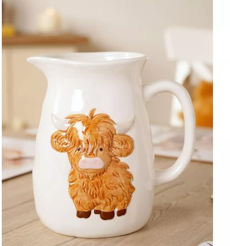 Country Living Widdop & Co. Pichet en céramique Motif vache Highland