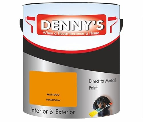 Direct to Rust Metal Paint, Quick-Drying, Durable Anti-Rust Coating, Interior & Exterior, Perfect for Metal Surfaces, Fences, Gates, Railings, No Primer (Daffodil Yellow)