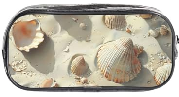 Bkdogkt Clear Storage Bag with Sand Shells Print