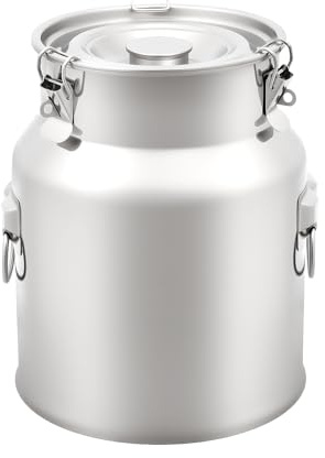 Bricco per il latte in acciaio inox 201, ermetico, per il vino, per il latte, per il tè, con guarnizione in silicone, resistente, 14 l, per riso, pasta, farina, liquidi
