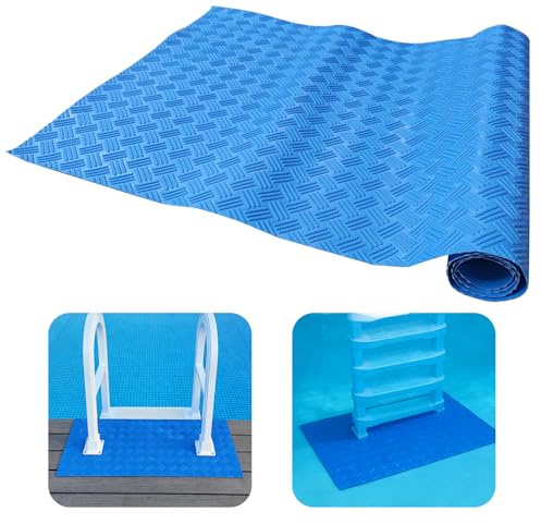 Grtoeud Swimming Pool Mat - 36 x 17 Inch PVC Non-Slip Pad, Blue Protects Swimming Pool Liner from Damage, Above Ground and Inground Pools