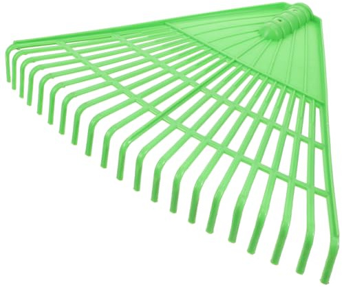COHEALI Rastrello da Giardino in Plastica Verde a 21 Denti per Foglie e Arbusti Attrezzo Manuale Resistente per Lavori Pesanti per Pulizia Prato e Giardinaggio Outdoor