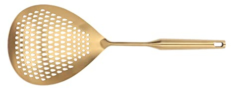 Taidda Mestolo per Schiumarola da Resistente Alle Alte Temperature in Acciaio Inossidabile, Cucchiaio per Schiumarola a Flusso Grande per Friggere, Adatto per Patatine Fritte, Verdure, 15,7x5,7