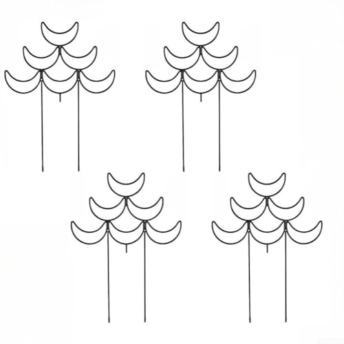 Soporte para plantas trepadoras, enrejado de jardín apilable para macetas y vides, soporte de metal para plantas en macetas de interior y exterior (negro)