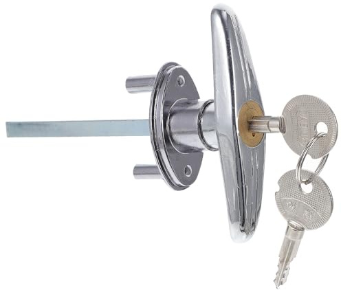SOESFOUFU Kit Serratura a T Chiave per Porta da Garage a Ribalta, Maniglia a T di Ricambio in Filo di Acciaio, Ferramenta per Serratura Garage senza Accesso Laterale, Sblocco di Emergenza
