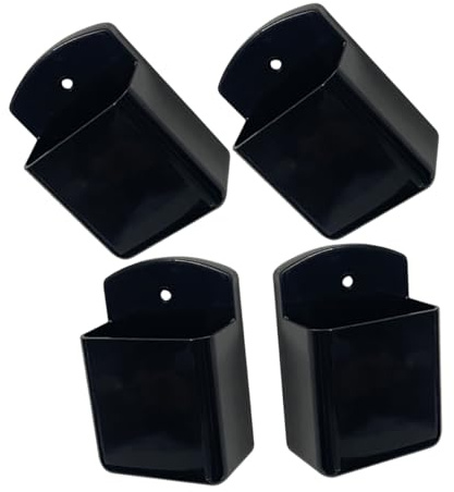 Amosfun Lot de 4 Supports Muraux en Plastique Réutilisable pour Télécommandes de Climatisation, Support Adhésif Noir sans Perçage, Organisateur Mural Compact pour Salon et Bureau,